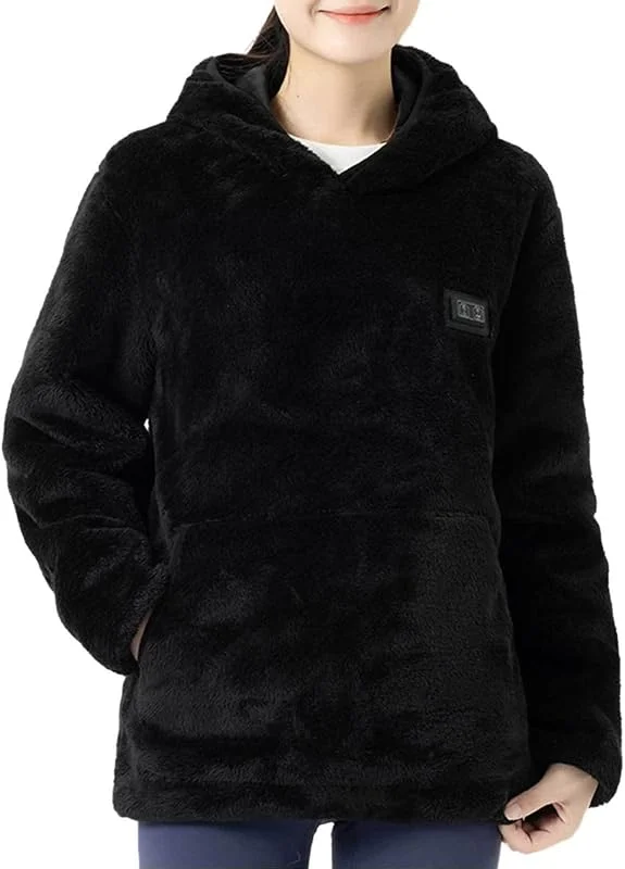 Generisch Sudadera con capucha climatizada para mujer y hombre, sudadera con capucha calefactable, sudadera de gran tamaño, unisex, chaqueta calefactable, suéter de forro polar, chaqueta de invierno — Roupa aquecida
