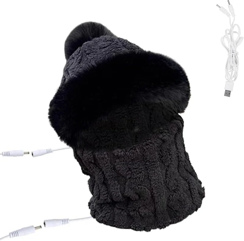 Genérico Sombreros Calefactivos USB, Sombreros Calientes Recargables, Sombreros de Algodón Recargables Sombrero Calentado Eléctrico Invierno, Cubierta para Mujer, Gorro A prueba de Viento para Mujer — Roupa aquecida