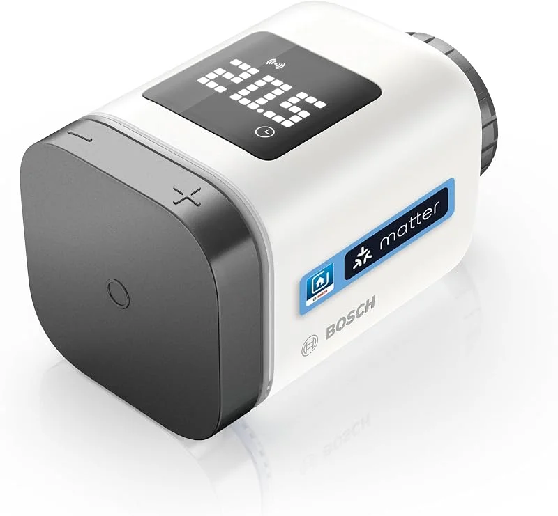 Bosch Smart Home Termostato de radiador II [M], termostato inteligente, uso flexível no sistema Bosch Smart Home ou nos sistemas Matter com independência do fabricante, antracite — Aquecimento
