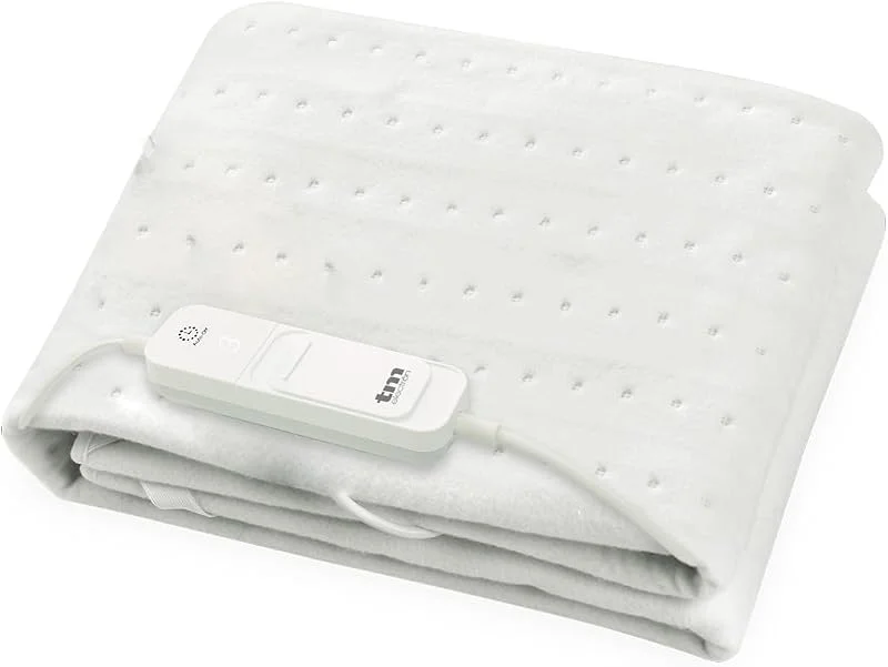 TM Electron Capa de Colchão Aquecedor Elétrico Para Cama Individual 60w Com 3 Níveis de Temperatura e Desligamento Automático. Tamanho 150x80cm, cor Branco — Aquecimento