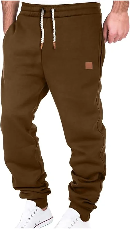 Calças desportivas de forro polar para homem, calças desportivas modernas para ginásio, cintura elástica, calças de fato de treino de forro polar, ajuste fino, calças compridas de corrida e — Roupa aquecida