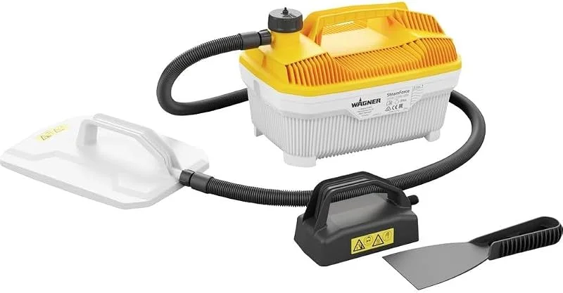 WAGNER desprendedor de papel a vapor SteamForce Plus, depósito 4 l, tempo de vapor máximo. 70 min, mangueira de 3, 7 m, placa de vapor pequena adicional e espátula, 2.000 W, 230 V — Humidificador