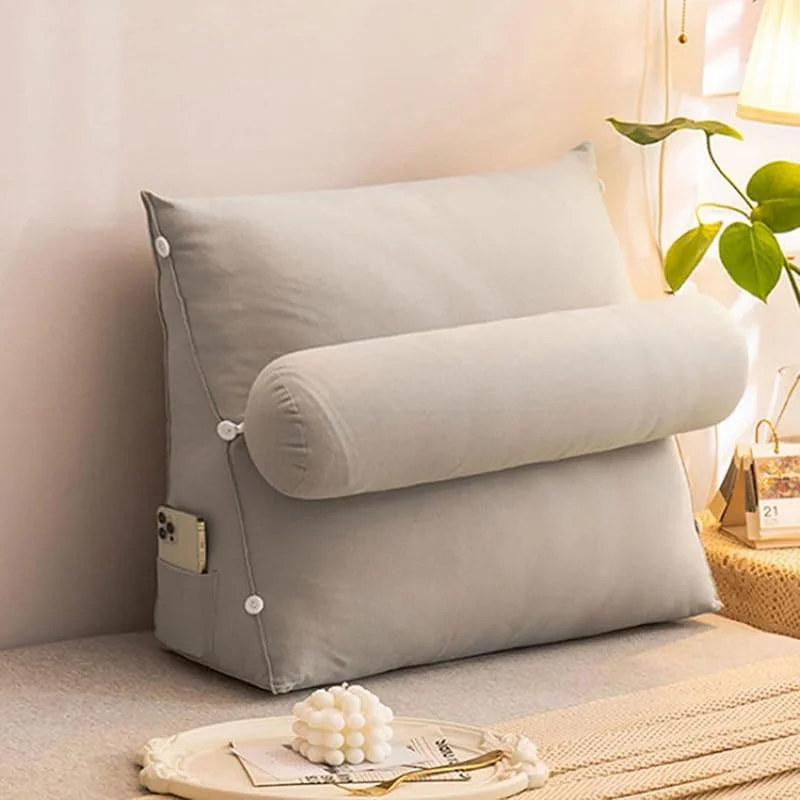 Almohada de lectura triangular de cuña, cojín para sofá, silla de apoyo para la espalda, cómoda y ligera, almohada de apoyo para respaldo, almohada lumbar para cama, coche, oficina, banco de descanso — Aquecimento