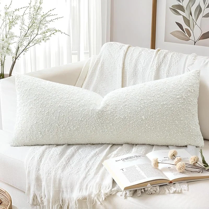 Artscope Funda de Almohada Lumbar de 14 x 36 Pulgadas, súper Gruesa, Funda de Almohada Decorativa con Textura Neutra de Estilo Italiano para Dormitorio, Sala de Estar, sofá, decoración del hogar — Aquecimento