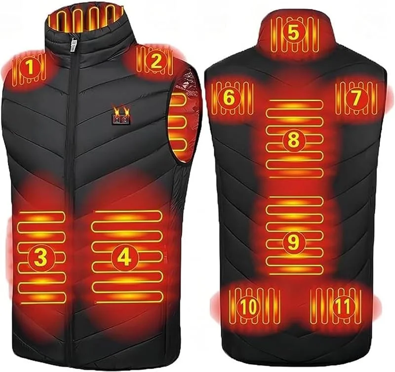 Chaleco Calefactable For Hombre, Chaqueta Eléctrica Con Carga Calefactora USB, Chaleco Calentador Corporal Ligero, For Caza, senderismo — Cozinha e lar