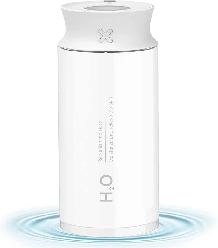 XMING Mini humidificador portátil 400 ml humidificador de niebla fría con brillo regulable, control táctil USB humidificador de escritorio personal para dormitorio de bebé, viajes oficina hogar