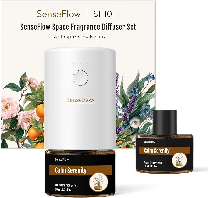 Difusor óleos essenciais difusor de aromas, SF101 Pro, ultra-sónico sem água, 100% vegetal, aromaterapia 120 dias, para casa, hotel e estudo até 100 newskill, serenidade calmante — Humidificador