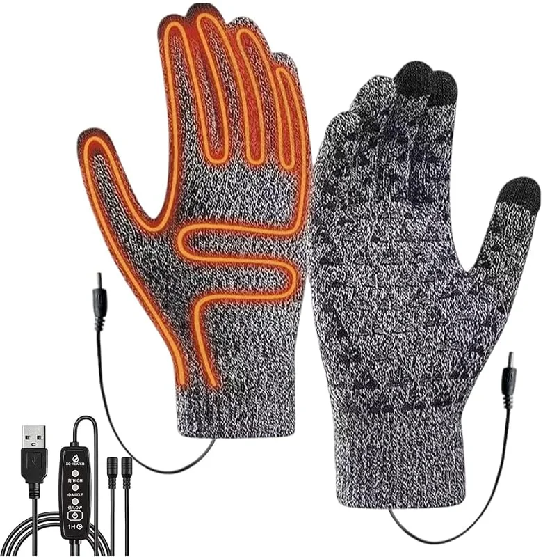 Guantes USB Calefactables Mitones De Ajustables Táctiles Antideslizantes — Cozinha e lar