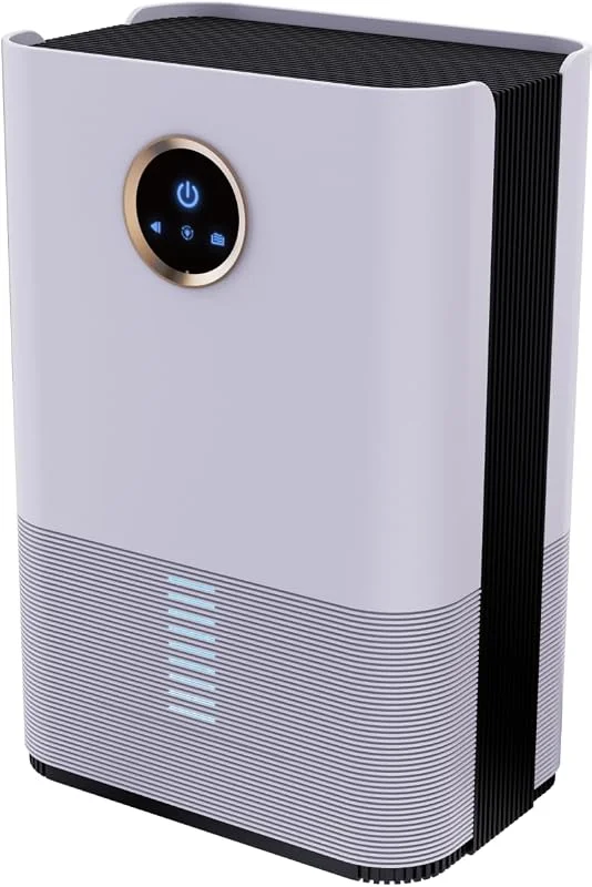 Deshumidificador eléctrico de 1000 ml, ultra silencioso y apagado automático, 5 colores LED, portátil para el hogar, armario, baño, armario, caravana, dormitorio, garaje