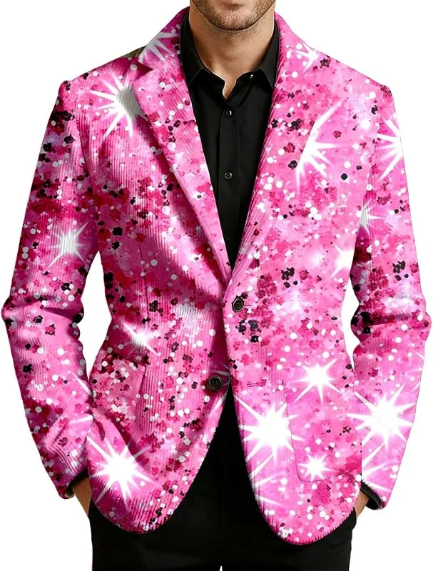 Chaqueta de pana estampada moderna para hombre de corte ajustado para perfecto celebraciones festivas aliado jeans casuales de media temporada primavera otoño lavado solo — Roupa aquecida