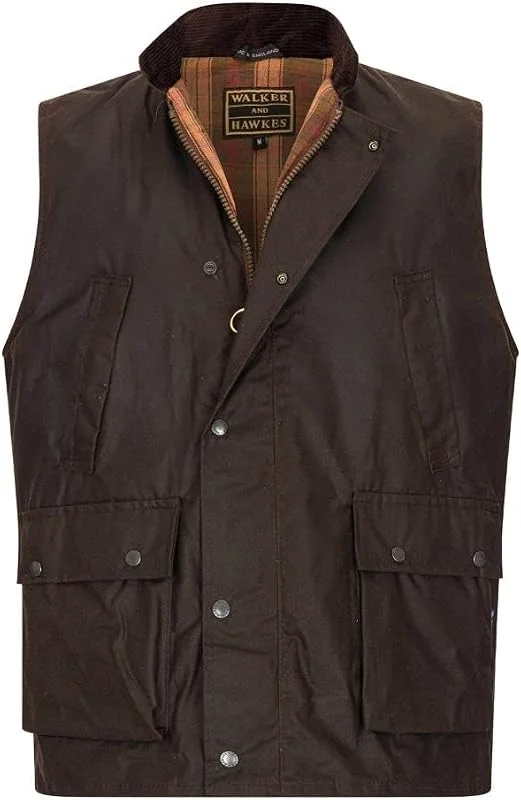 Walker and Hawkes - Winchester - Colete Encerado para Homem - Efeito de Aquecimento - Estilo Campo Inglês — Roupa aquecida
