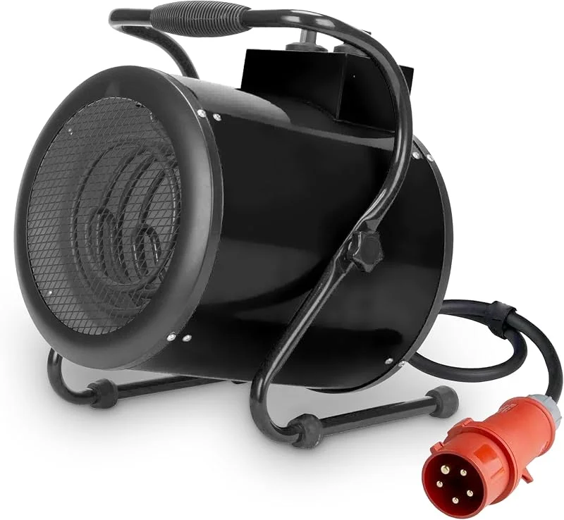 Fácula - Canhão elétrico industrial Etna 5000 W, ventilação e aquecimento, trifásico, termostato ajustável, pega