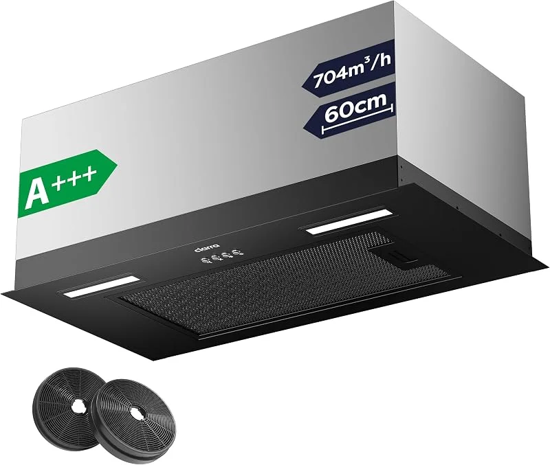 Ciarra CBCB6926A Campana Extractora Encastrable 704 m³, h A+++ 60 cm Negro — Aquecimento