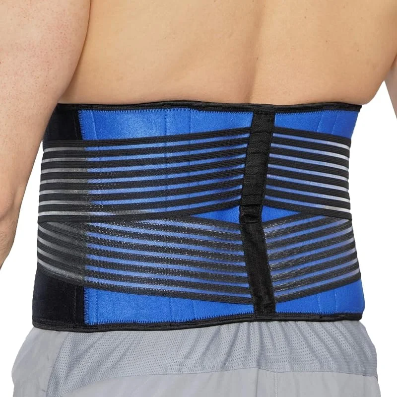 Tamanhos grandes 5XL 6XL faixa lombar faixa redutora de cintura respirável suporte lombar de ajuste duplo cinto de exercício corretor de postura alívio da dor lombar (4XL) — Roupa aquecida