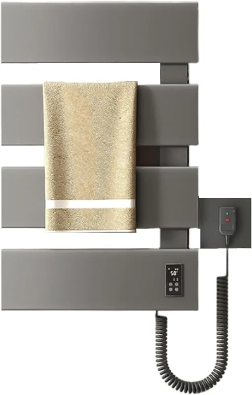 530 x 450 mm radiador toalheiro mural secar toalhas elétrico baixo consumo Warm, 100 W, aquecimento de fibra de carbono, controlo tátil LED temperatura tempo