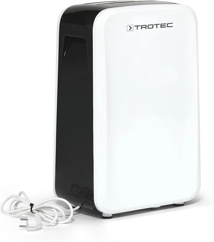 TROTEC Deshumidificador elétrico TTK 71 E, 24L, Ecrã LED, drenagem 2L, silencioso, portátil, para quartos de 50 m², 125 m³, Filtro de ar