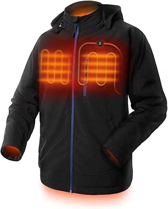 Chaqueta calefactable for Hombre con Capucha Desmontable, Ropa eléctrica for Exteriores de Invierno, sin batería.(XX-Large) — Roupa aquecida