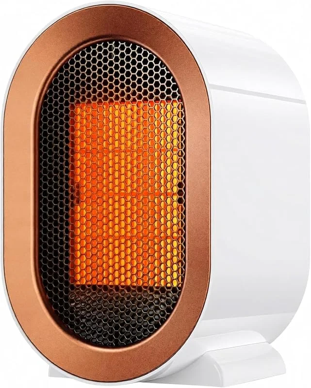 Aquecedores de baixo consumo pequenos 220 V 1200 W, aquecedor cerâmico, dois ajustes de temperatura, 1 s de aquecimento rápido, ventiladores para quarto, sala de estar e escritório