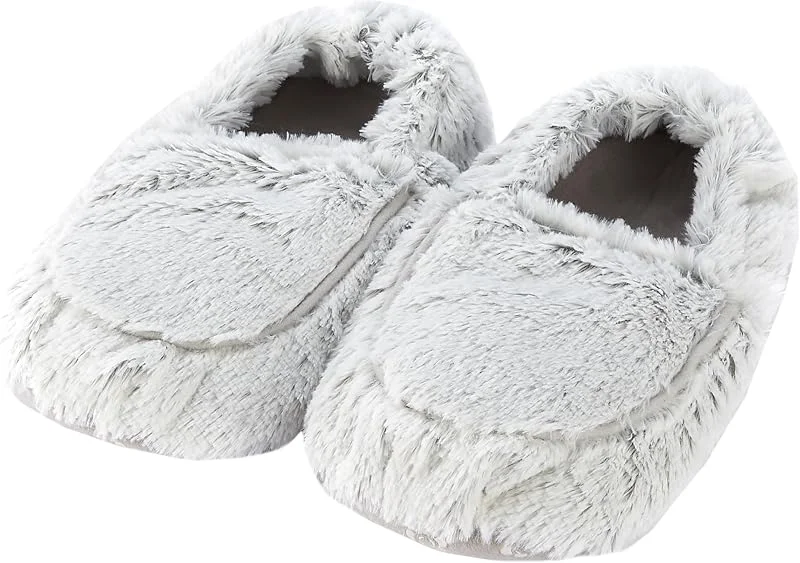 Warmies Chinelos de micro-ondas (tamanho 3 - 7) cor lilás, cinzento — Roupa aquecida